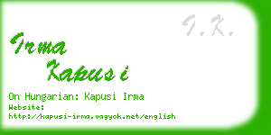 irma kapusi business card